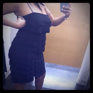 JS Collections black block fringe shimmy dress 10